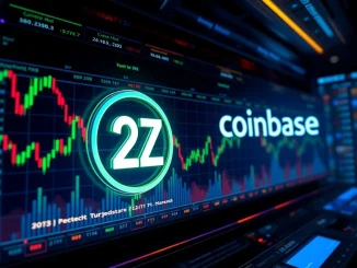 Digital interface showing the Coinbase 2Z listing on a trading platform, representing a new crypto trading opportunity.