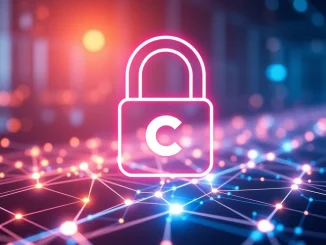 A digital lock protecting data on the Base network, symbolizing Coinbase private transactions and enhanced user privacy.