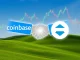 Coinbase and Echo logos merging digitally, symbolizing the Coinbase acquisition of the Echo platform, enhancing crypto investment capabilities.