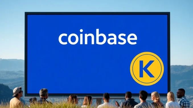 A digital screen showing the Coinbase KTA listing announcement, symbolizing new opportunities for KTA token investors.