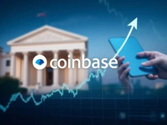 A financial chart showing the attractive upside for Coinbase stock after JPMorgan's positive stock analysis.