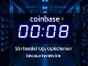 A digital clock counting down to the Coinbase upgrade, symbolizing temporary crypto trading suspension and scheduled maintenance.