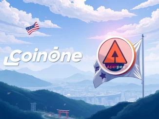Coinone logo next to the Ape N Pepe (APEPE) token, symbolizing the new **Coinone APEPE listing** for South Korean crypto traders.
