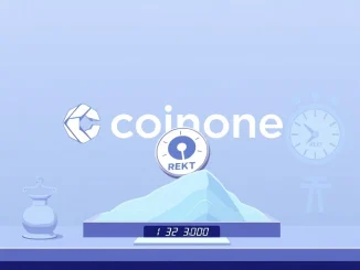 Coinone REKT listing announcement with exchange logo and REKT token symbol, signifying a new crypto trading opportunity on the South Korean exchange.