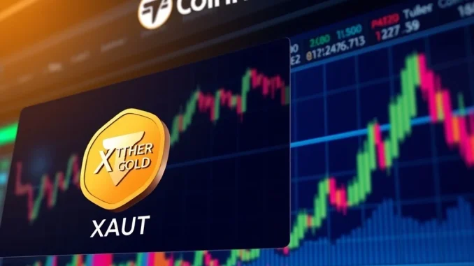 Coinone exchange interface showing Tether Gold (XAUT) trading, signaling its new listing for South Korean investors.