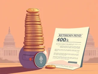A legislative document enabling crypto investment within 401(k) plans, symbolizing new avenues for retirement savings.