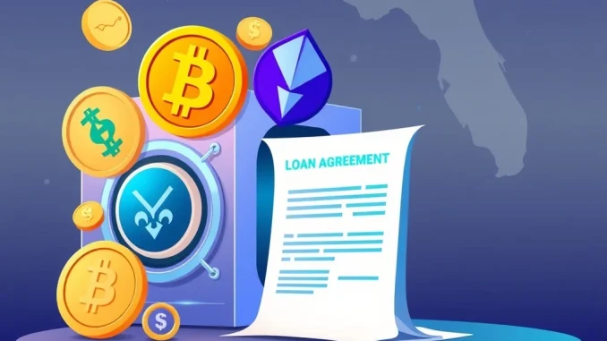 Digital assets like Bitcoin, Ethereum, XRP, and USDC forming a secure collateral stack, representing Help's new crypto-backed loans service.