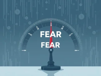 A gauge showing the **Crypto Fear & Greed Index** plummeting into the red 'extreme fear' zone, reflecting current market sentiment.