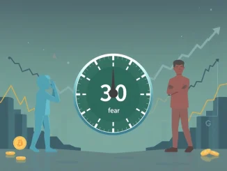 The Crypto Fear & Greed Index gauge pointing to 'Fear' at 30, illustrating current cryptocurrency market sentiment.