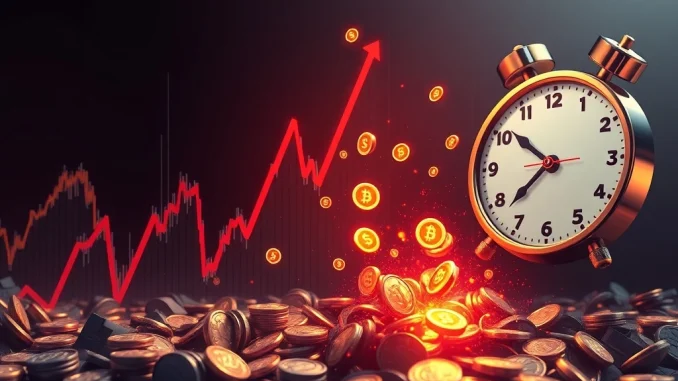 Charts show a rapid crypto futures liquidation, highlighting the financial impact of market volatility.