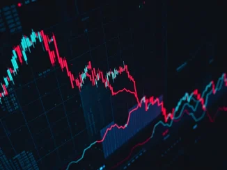 Charts showing a sudden drop, representing significant crypto futures liquidations and the volatile cryptocurrency market.