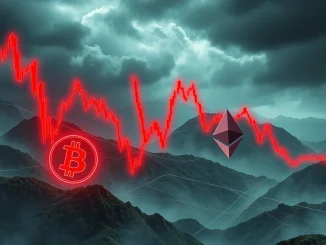 Charts depicting massive crypto liquidations of Bitcoin and Ethereum futures, illustrating significant market volatility.