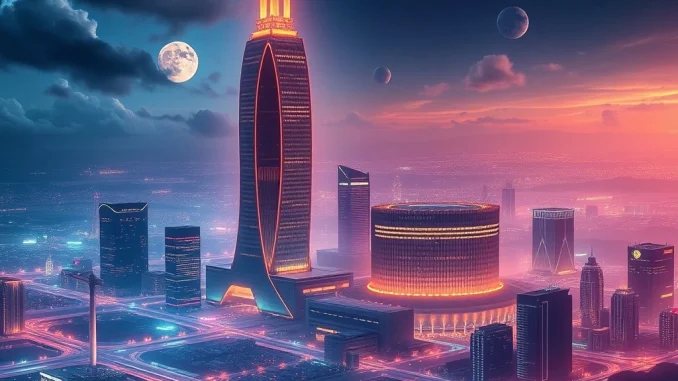 A visual metaphor for digital asset survival in a maturing crypto market, as predicted by a Coinbase analyst, showing large crypto firms standing strong.