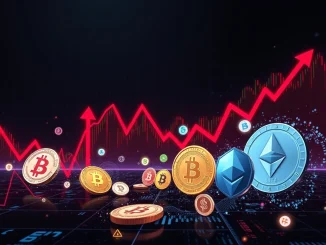 Charts showing significant Bitcoin and Ethereum liquidations in the crypto futures market, indicating market volatility and risks for long positions.