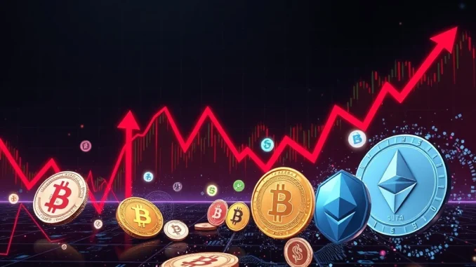 Charts showing significant Bitcoin and Ethereum liquidations in the crypto futures market, indicating market volatility and risks for long positions.