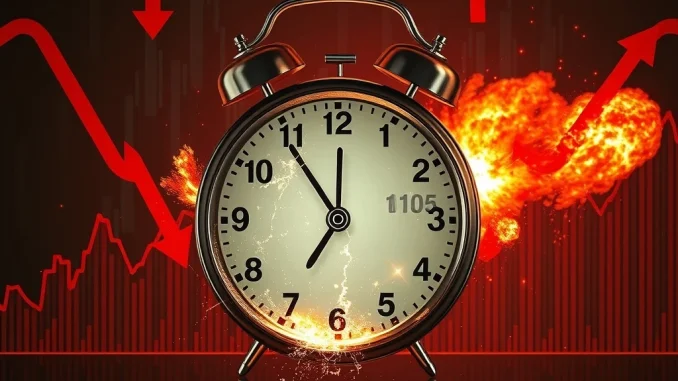 Chart showing sharp crypto liquidations and market volatility, reflecting the recent $126 million futures wipeout.