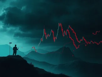 Chart showing a sharp crypto market correction and massive crypto liquidations after Trump tariff remarks.