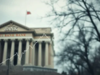 A chart showing a crypto market decline, reflecting US bank bad loans and broader financial instability.