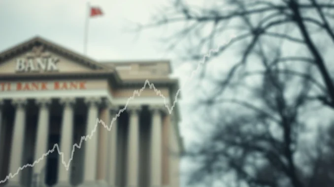 A chart showing a crypto market decline, reflecting US bank bad loans and broader financial instability.