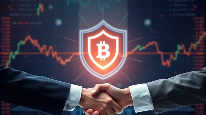 An abstract image representing **crypto risk analysis** and financial security, showing digital graphs and a secure padlock, symbolizing Agio Ratings' $6M funding to enhance digital asset safety.