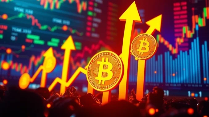 Visualizing the **Crypto Uptober** potential, showing a strong **Bitcoin price rally** influenced by positive **Spot Bitcoin ETF** inflows and **US stock market recovery**.