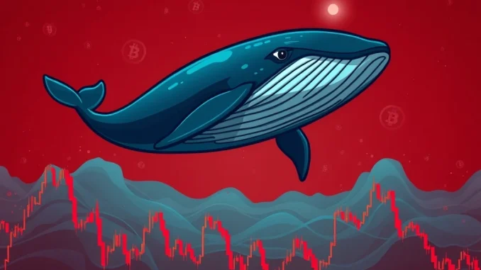 A massive crypto whale navigates turbulent market waves, symbolizing its strategic short position profit.