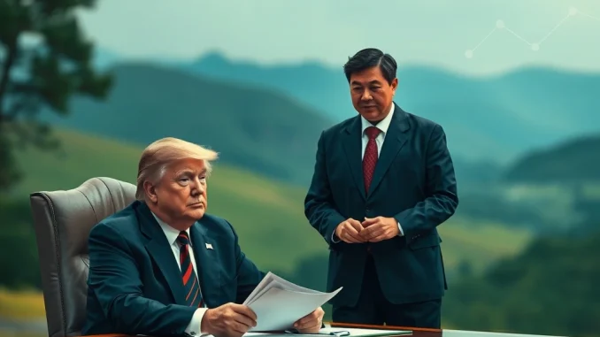 Donald Trump and Changpeng Zhao figures representing a potential presidential pardon impacting the crypto industry.
