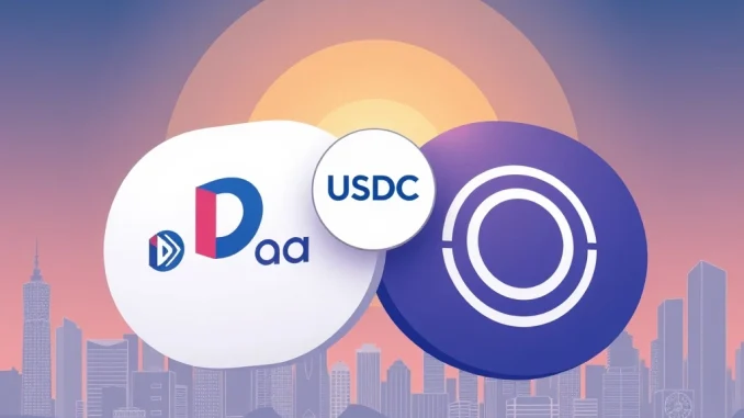 Illustration representing Danal's successful USDC onboarding with Circle, signaling a key moment for stablecoin adoption in South Korea.
