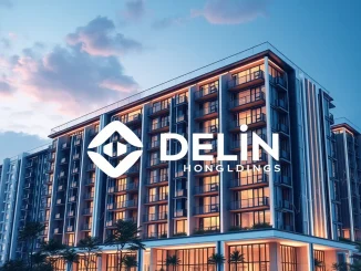 Visualizing the future of finance, this image shows Delin Holdings' innovative real estate tokenization plan for luxury properties.