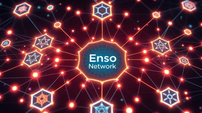 Revolutionary Enso Network Simplifies Multi-Chain Development for Web3 Builders Visual representation of the Enso Network simplifying complex multi-chain development across various blockchains.