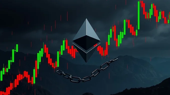 A visual depiction of significant ETH liquidations, showing market volatility and the impact of a $120 million surge on cryptocurrency perpetual futures.