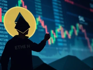 A digital chart showing a cryptocurrency trader making a strategic decision to reduce an ETH long position, reflecting market analysis.