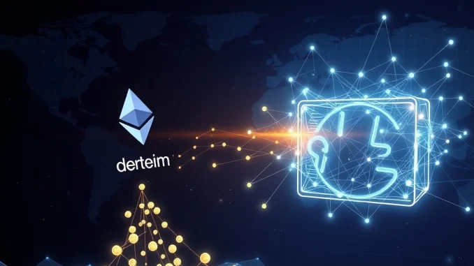 Depiction of a significant ETH transfer from Deribit to an unknown crypto wallet, highlighting the scale of this Ethereum whale transaction.