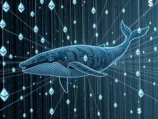 Visualizing a significant **ETH transfer** of 71,000 ETH moving from Deribit to an unknown wallet, highlighting the scale of the crypto transaction.