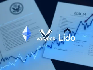 VanEck's Ethereum ETF filing, featuring ETH, Lido, and SEC documents, signaling a new era for crypto investment.