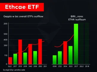 Charts depicting US spot ETH ETFs outflow, highlighting BlackRock's ETHA as the only fund with inflows amidst broader market withdrawals.