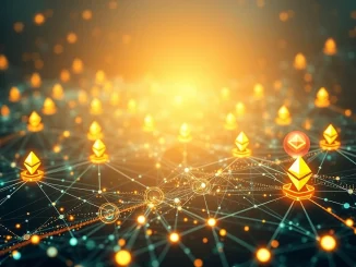 Abstract representation of the **Ethereum Fusaka upgrade** enhancing **Ethereum scalability** and reducing **Layer-2 network** costs on the **Sepolia testnet**.