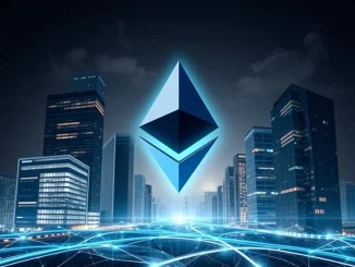 The Ethereum Foundation's new platform for institutional crypto adoption, showing a secure bridge between traditional finance and blockchain.
