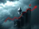 A chart showing Ethereum price nearing a critical $3,500 support level, indicating a potential cryptocurrency downtrend.