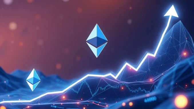 A vibrant digital representation of the **Ethereum price** breaking past the $4,000 mark, signifying market strength and investor optimism.