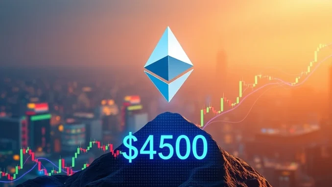 Chart showing Ethereum price recovering above $4,500, symbolizing a strong ETH recovery in the crypto market.