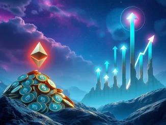 Illustrates the forces driving an **Ethereum price rally**, depicting dwindling supply meeting surging demand, represented by upward arrows and institutional interest.