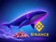A digital whale depositing Ethereum (ETH) into Binance, representing a significant Ethereum whale transaction and potential market impact.