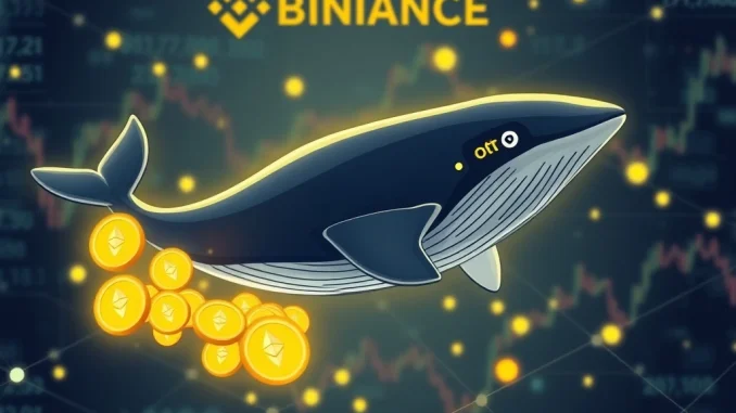 Illustrates an Ethereum whale executing a strategic large-scale ETH purchase, symbolizing significant market movement.