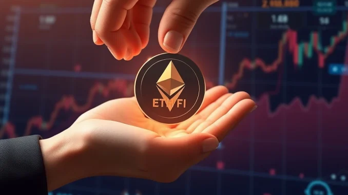 Illustration of the Ether.fi buyback proposal, symbolizing enhanced ETHFI token liquidity and market stability within the DeFi ecosystem.
