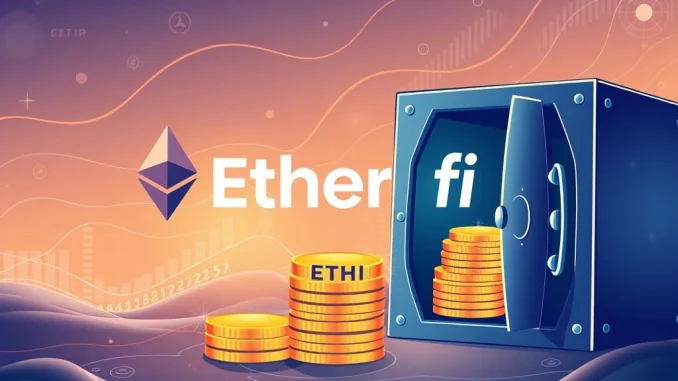 Ether.fi's ETHFI buyback symbolizing strengthened value and growth for the liquid staking platform through protocol revenue.