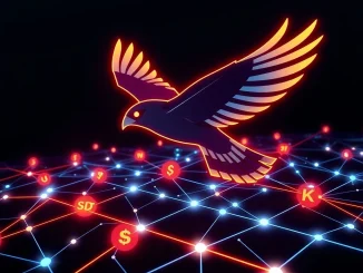 Visualizing Falcon Finance's crucial role in supporting USDf stablecoin issuance and growth on the Kaia network.