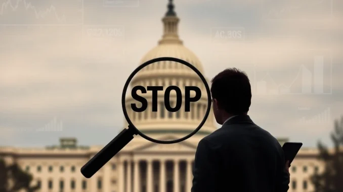 A visual representation of the potential government shutdown impacting Fed data and economic indicators, highlighting the uncertainty for the US economy.