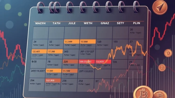 A calendar highlighting crucial financial events impacting global markets and cryptocurrency prices.