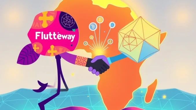 Visual representation of the Flutterwave Polygon partnership, symbolizing a secure and innovative bridge for stablecoin payments across Africa.